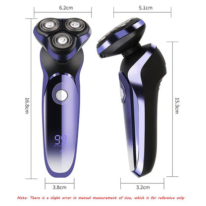 Electric Shaver Wet-Dry Dual Use Water Proof Electric Razor Nose Ear Hair Trimmer Rechargeable Shaving Machine for Men