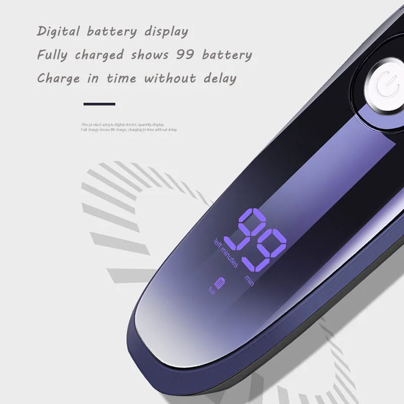 Electric Shaver Wet-Dry Dual Use Water Proof Electric Razor Nose Ear Hair Trimmer Rechargeable Shaving Machine for Men