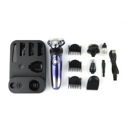 Electric Shaver Wet-Dry Dual Use Water Proof Electric Razor Nose Ear Hair Trimmer Rechargeable Shaving Machine for Men